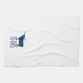 Symbole von Texas, Longhorn, Marine Geschirrtuch (Horizontal)