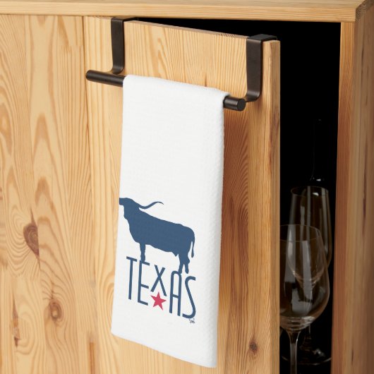Symbole von Texas, Longhorn, Marine Geschirrtuch (Drittel gefaltet)