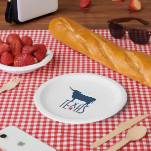 Symbole von Texas, Longhorn, Navy Pappteller