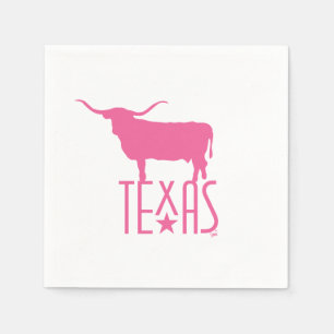 Symbole von Texas, Longhorn, rosa Serviette
