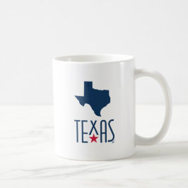 Symbole von Texas, Texas, blau Kaffeetasse
