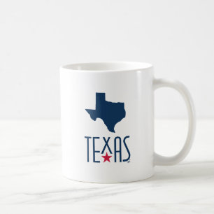 Symbole von Texas, Texas, blau Kaffeetasse