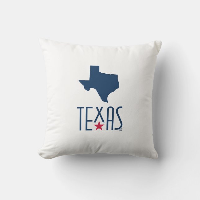 Symbole von Texas, Texas, blau Kissen (Vorderseite)