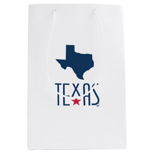 Symbole von Texas, Texas, blau Mittlere Geschenktüte (Vorderseite)