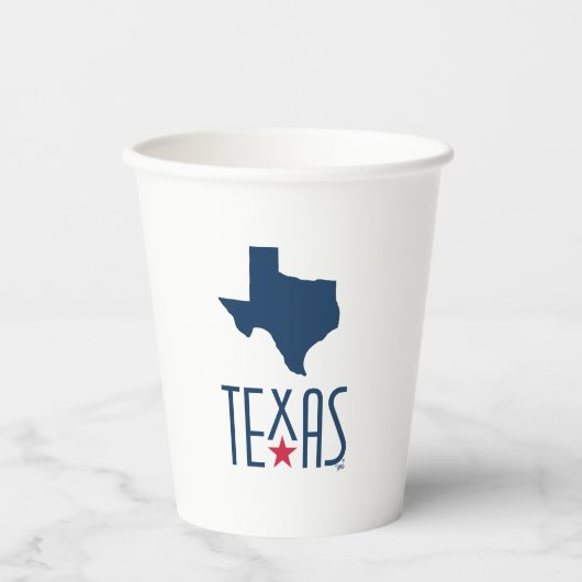 Symbole von Texas, Texas, blau Pappbecher (Vorderseite)