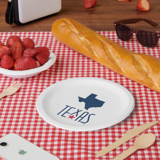 Symbole von Texas, Texas, blau Pappteller (Picknick)