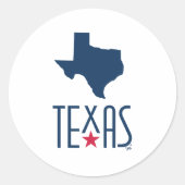 Symbole von Texas, Texas, blau Runder Aufkleber (Vorderseite)