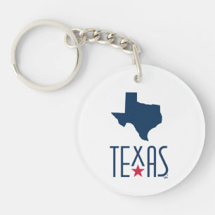 Symbole von Texas, Texas, blau Schlüsselanhänger
