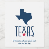 Symbole von Texas, Texas, blau Weinetikett (Einzelnes Label)