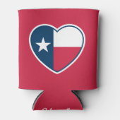 Symbole von Texas, Texas Flag, Herz - Rot Dosenkühler (Vorderseite)