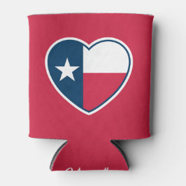 Symbole von Texas, Texas Flag, Herz - Rot Dosenkühler