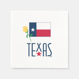 Symbole von Texas, Texas Flag und Gelbe Rose Serviette