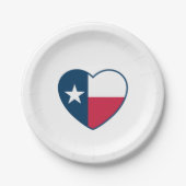 Symbole von Texas, Texas-Flagge, Herz Pappteller (Vorderseite)