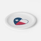 Symbole von Texas, Texas-Flagge, Herz Pappteller (Schrägansicht)