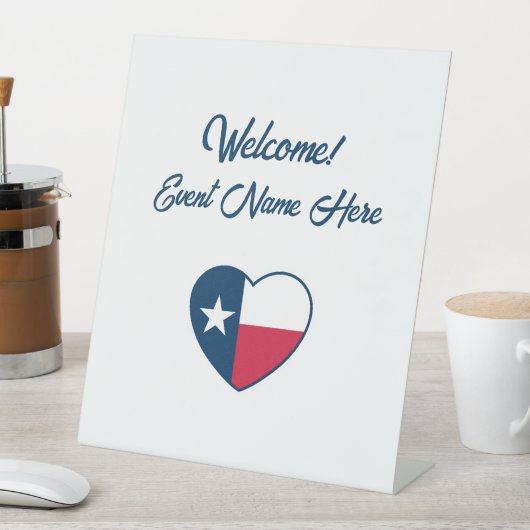 Symbole von Texas, Texas-Flagge, Herz Sockelschild (In Situ)