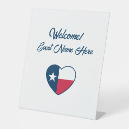 Symbole von Texas, Texas-Flagge, Herz Sockelschild