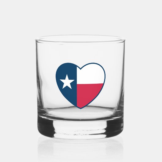 Symbole von Texas, Texas-Flagge, Herz Whiskyglas (Vorderseite)