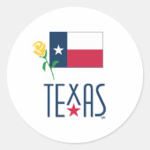 Symbole von Texas, Texas-Flagge und Gelbes Rosengl Runder Aufkleber (Vorderseite)