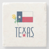 Symbole von Texas, Texas-Flagge und Gelbes Rosengl Steinuntersetzer (Vorderseite)