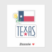 Symbole von Texas, Texas und Gelb Rose Aufkleber (Blatt)