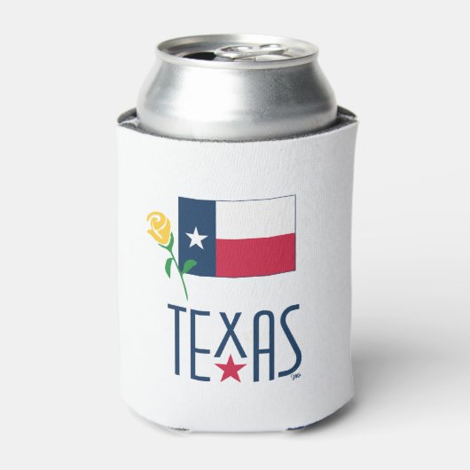 Symbole von Texas, Texas und Gelb Rose Dosenkühler (Kanne Vorderseite)