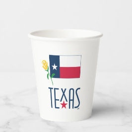Symbole von Texas, Texas und Gelb Rose Pappbecher