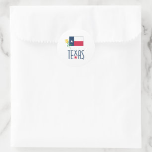 Symbole von Texas, Texas und Gelb Rose Runder Aufkleber