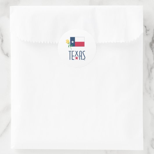 Symbole von Texas, Texas und Gelb Rose Runder Aufkleber (Tasche)