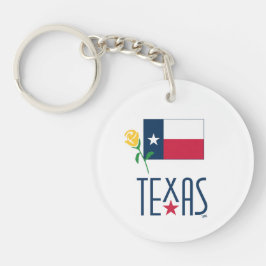 Symbole von Texas, Texas und Gelb Rose Schlüsselanhänger