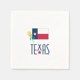 Symbole von Texas, Texas und Gelb Rose Serviette
