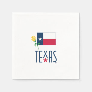 Symbole von Texas, Texas und Gelb Rose Serviette