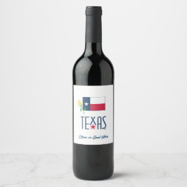 Symbole von Texas, Texas und Gelb Rose Weinetikett