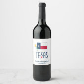 Symbole von Texas, Texas und Gelb Rose Weinetikett (Vorderseite)