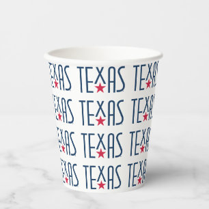 Symbole von Texas, Texas und Star Navy Pappbecher