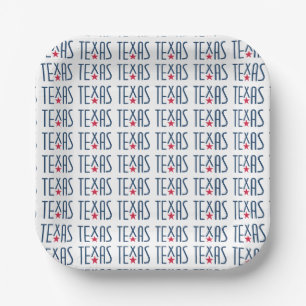 Symbole von Texas, Texas und Star Navy Pappteller