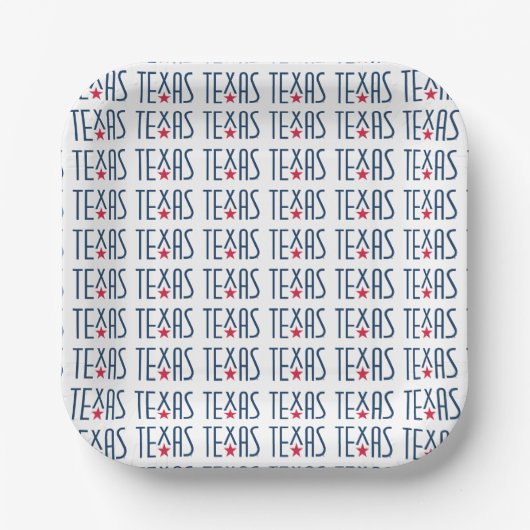 Symbole von Texas, Texas und Star Navy Pappteller (Vorderseite)