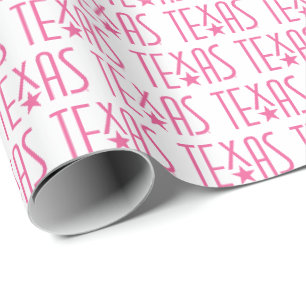 Symbole von Texas, Texas und Star Pink Geschenkpapier