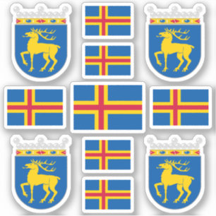 Symbole / Wappen und Flagge auf Åland Aufkleber