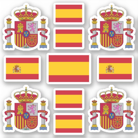 Symbole/Wappen und Flagge des spanischen Staat Aufkleber (Vorderseite)