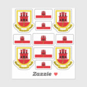 Symbole / Wappen und Flagge Gibraltars Aufkleber (Blatt)
