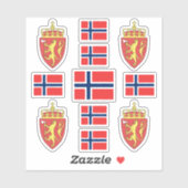 Symbole/Wappen und Flagge Norwegens, Staat Aufkleber (Blatt)