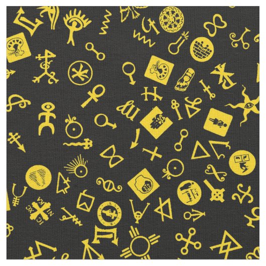 Symbolicon Yellow on Black Stoff (Nahaufnahme)