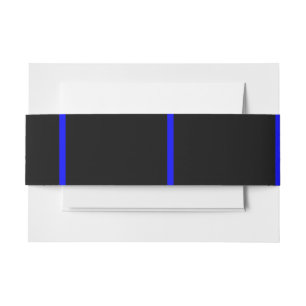 Symbolische dünne Blue Line auf Schwarzem Einladungsbanderole