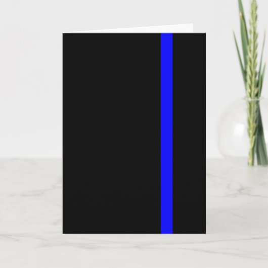 Symbolische dünne Blue Line auf Schwarzem Karte (Vorderseite)