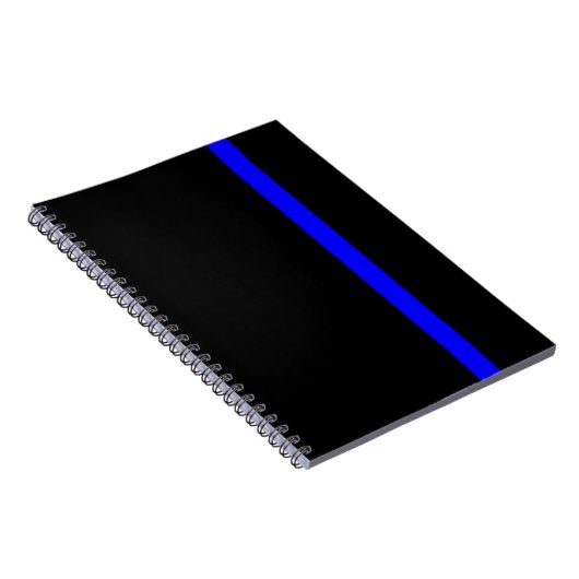 Symbolische dünne Blue Line auf Schwarzem Notizblock (Rechte Seite)