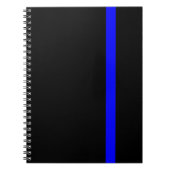 Symbolische dünne Blue Line auf Schwarzem Notizblock (Vorderseite)