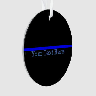 Symbolische dünne Blue Line Ihr Text auf Schwarze Ornament