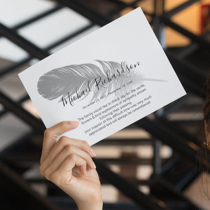 Symbolische Feder-Erinnerungskarte Danke