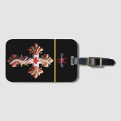 Symbolische Fusion: Kreuz mit rotem Ahornleaf Gepäckanhänger (Vorderseite (Horizontal))