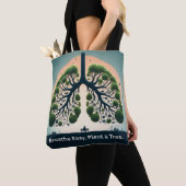 Symbolische Grüne Baumkulisse Lungen Umwelt Kunst Tasche (Von Nahem)